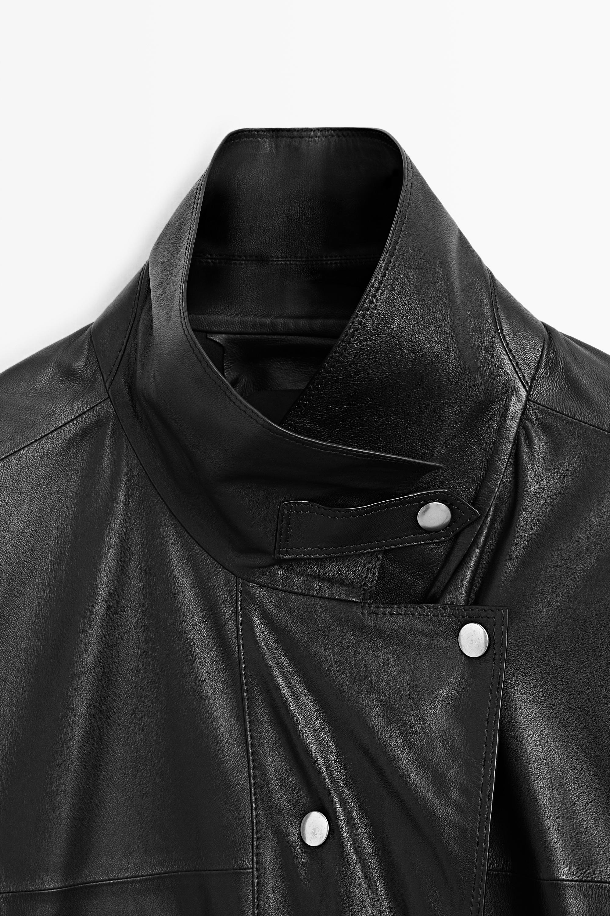 Veste détails boutons cuir